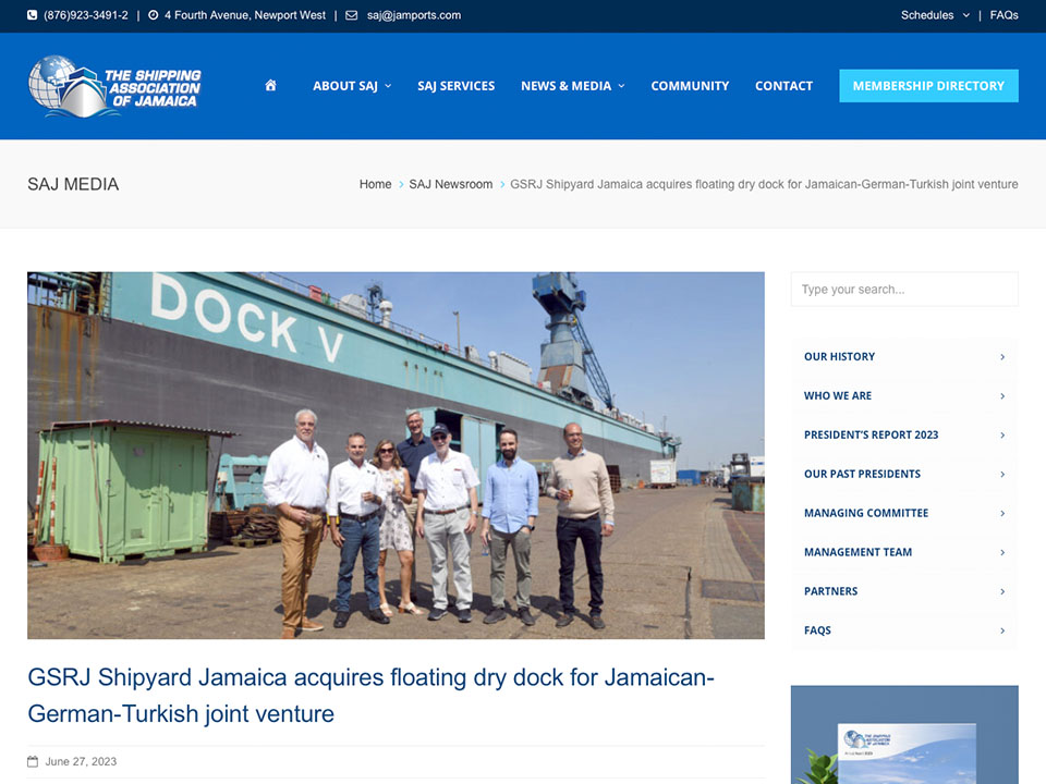 GSRJ Shipyard Jamaica acquires floating dry dock